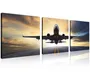 3 teiliges flugzeug wandbild leinwand – Bild 1